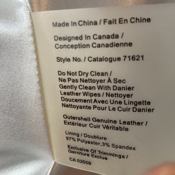 Danier cream/beige genuine leather jacket - Picture 5 of 5